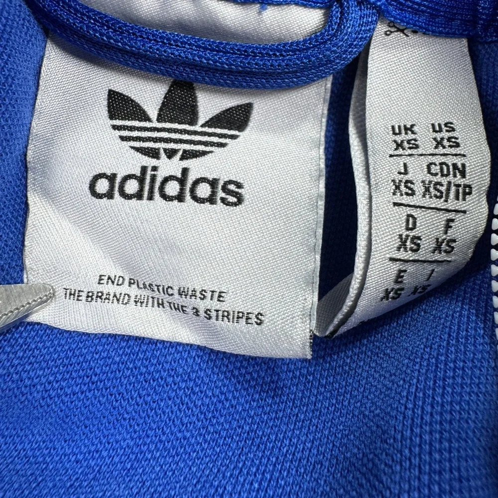Adidas Originals Men's Track Jacket Blue White 3-Stripe Full Zip XS Retro